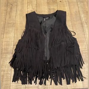 H&M Black Fringe Vest